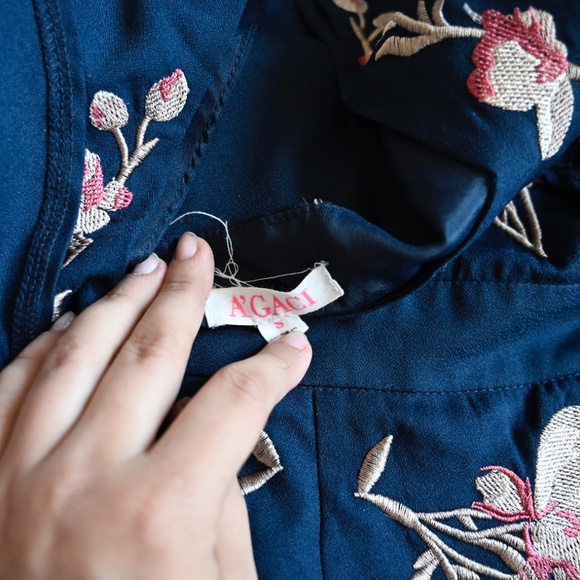 Navy Embroidered Jumpsuit – Size S - Picture 6 of 6